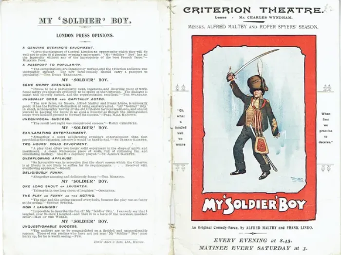 Framed Print : My Soldier Boy by Alfred Maltby and Frank Lindo Framed Print : My Soldier Boy by Alfred Maltby and Frank Lindo