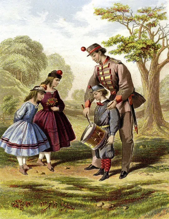 Framed Print : Soldier father teaching his son to play the drum Framed Print : Soldier father teaching his son to play the drum