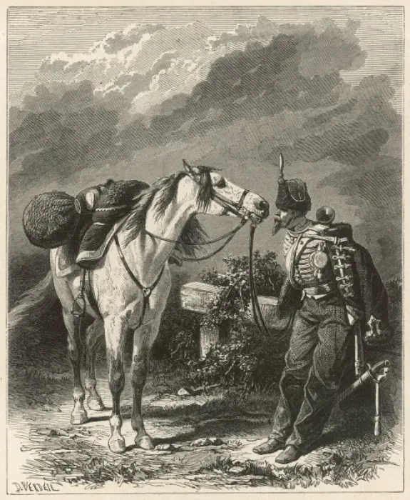 Framed Print : A soldier and his horse Framed Print : A soldier and his horse