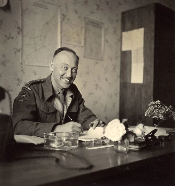 Soldier in an office, British Army of the Rhine, Germany