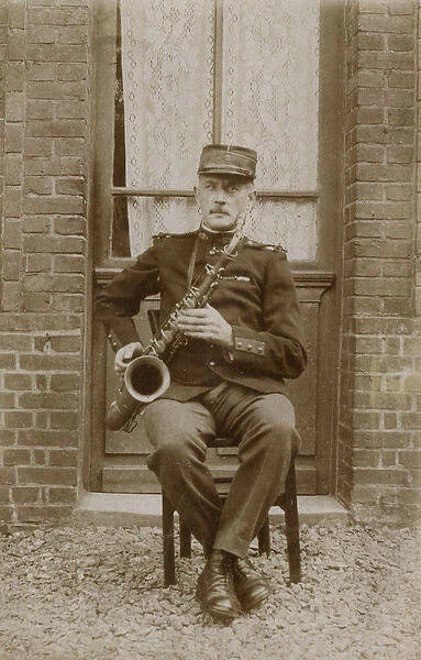 Soldier Plays Saxophone