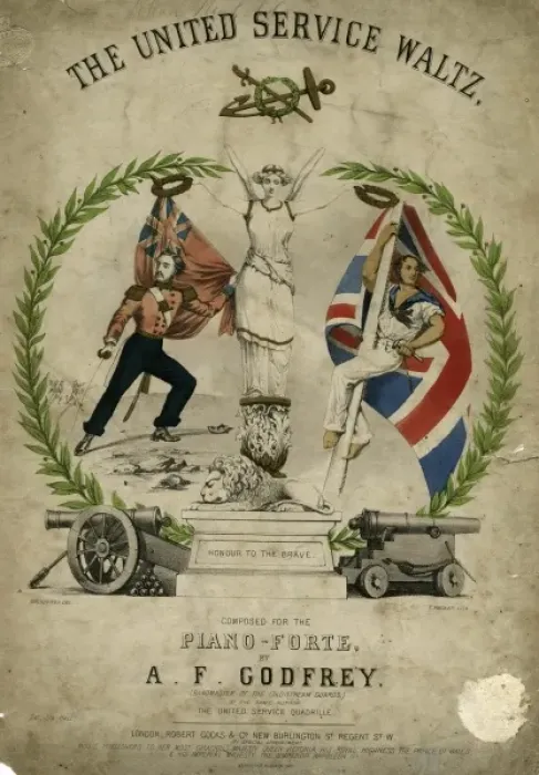 Framed Print : Soldier and sailor, United Service Waltz music cover Framed Print : Soldier and sailor, United Service Waltz music cover