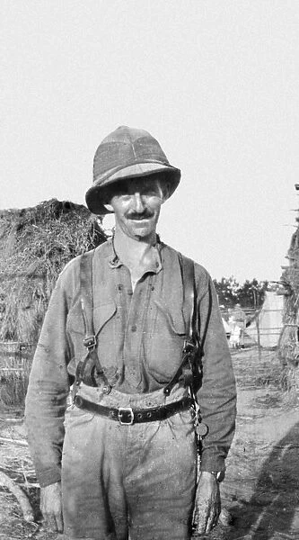 Soldier in shabby uniform, East Africa, WW1