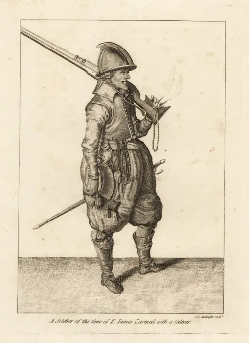 Framed Print : Soldier of the time of King James I armed Framed Print : Soldier of the time of King James I armed