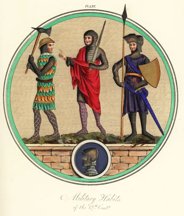 Framed Print : Soldiers in armour, 13th century Framed Print : Soldiers in armour, 13th century