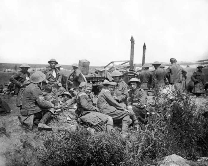 Framed Print : Soldiers of Black Watch after counterattack, WW1 Framed Print : Soldiers of Black Watch after counterattack, WW1