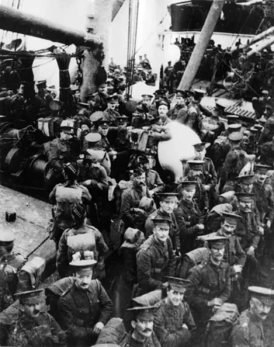 Framed Print : Soldiers on board SS Lake Michigan, WW1 Framed Print : Soldiers on board SS Lake Michigan, WW1