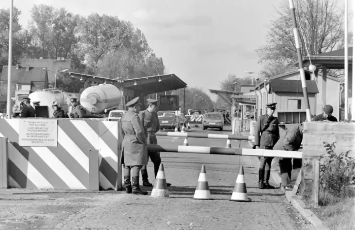 Framed Print : Soldiers at a checkpoint, East Berlin, Germany Framed Print : Soldiers at a checkpoint, East Berlin, Germany