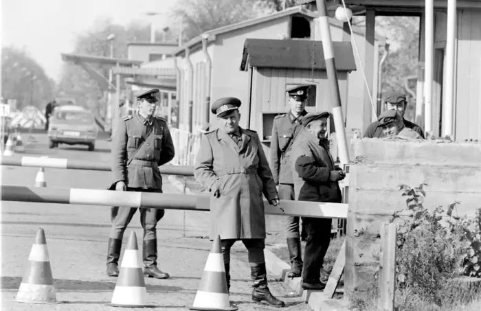 Framed Print : Soldiers at a checkpoint, East Berlin, Germany Framed Print : Soldiers at a checkpoint, East Berlin, Germany