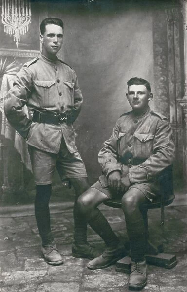 Two soldiers in khaki uniform