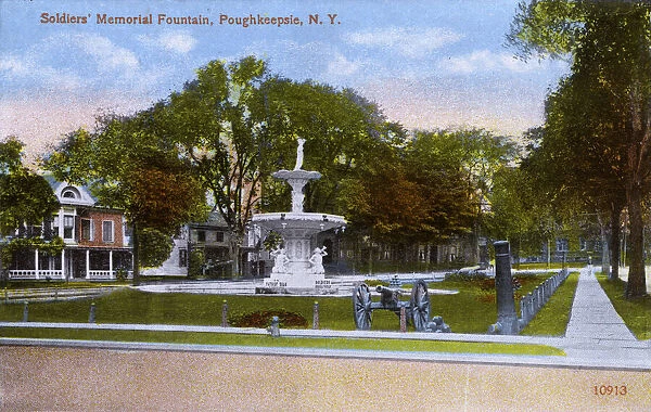Soldiers Memorial Fountain, Poughkeepsie, NY State, USA