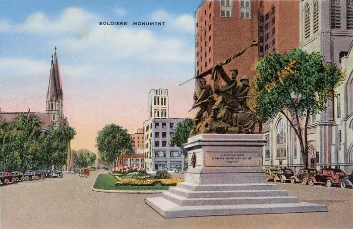 Framed Print : Soldiers Monument, Milwaukee, Wisconsin, USA Date: circa 1940 Framed Print : Soldiers Monument, Milwaukee, Wisconsin, USA Date: circa 1940
