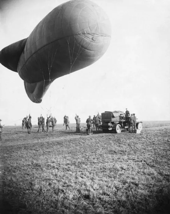 Framed Print : Soldiers Preparing an Allied Observation Gas-Filled Caqu? Framed Print : Soldiers Preparing an Allied Observation Gas-Filled Caqu?
