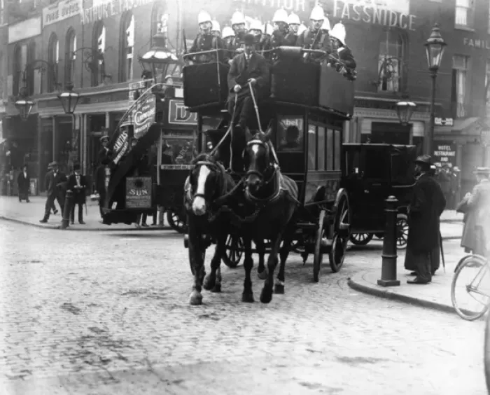 Framed Print : Soldiers riding on the top deck of a London omnibus Framed Print : Soldiers riding on the top deck of a London omnibus