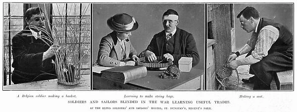 Soldiers & sailors blinded in war learning useful trades
