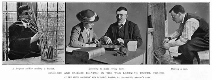 Framed Print : Soldiers & sailors blinded in war learning useful trades Framed Print : Soldiers & sailors blinded in war learning useful trades