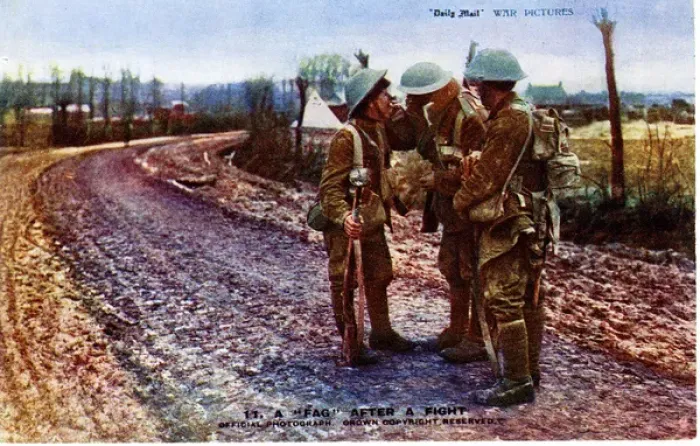 Framed Print : Soldiers smoking and relaxing, WW1 Framed Print : Soldiers smoking and relaxing, WW1
