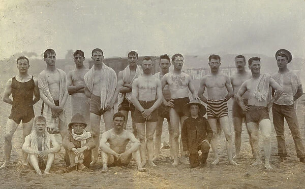 Soldiers in swimwear