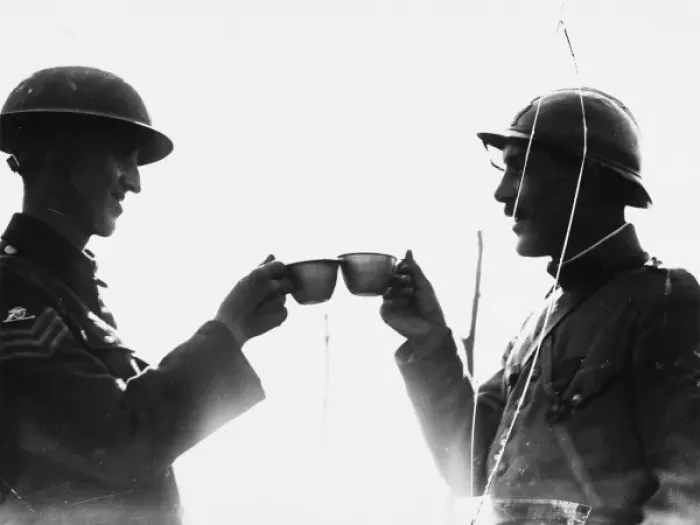 Framed Print : Soldiers toast in 1917 Framed Print : Soldiers toast in 1917