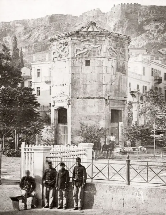 Framed Print : Soldiers at Tower of the Winds, Athens, Greece Framed Print : Soldiers at Tower of the Winds, Athens, Greece