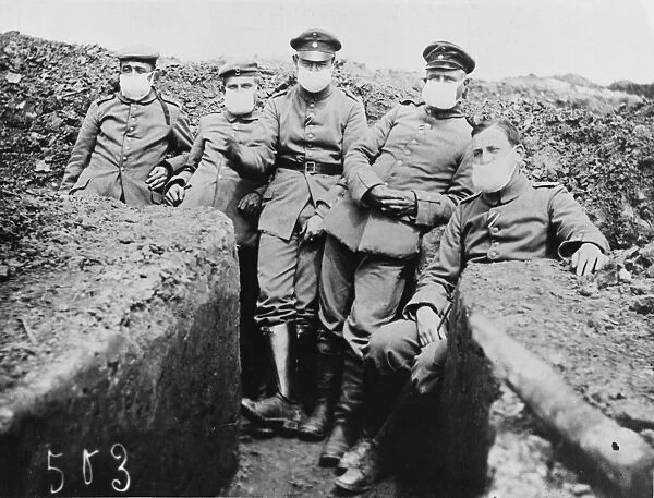Soldiers in trench WWI