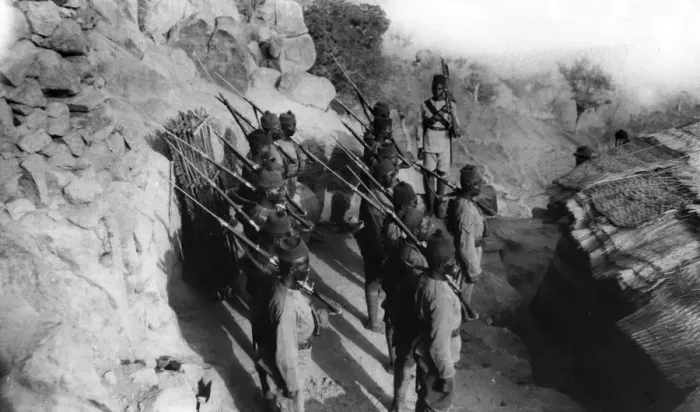 Framed Print : Soldiers at Varmi Fort, Nigeria, West Africa, WW1 Framed Print : Soldiers at Varmi Fort, Nigeria, West Africa, WW1