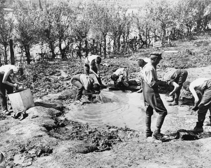 Framed Print : Soldiers washing 1917 Framed Print : Soldiers washing 1917