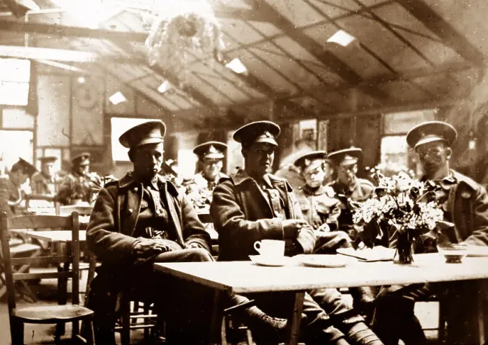 Framed Print : Soldiers in a YMCA hut during WW1 Framed Print : Soldiers in a YMCA hut during WW1