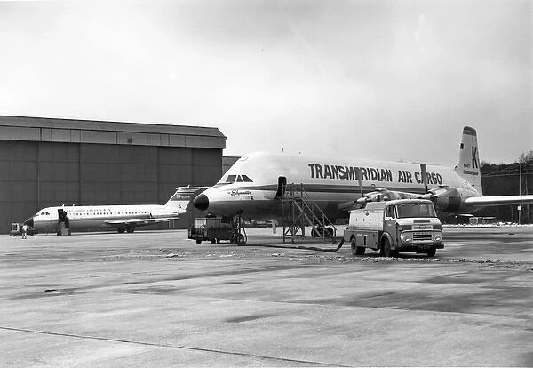 The sole Canadair CL-44-O N447T of Transmeridian Air Cargo