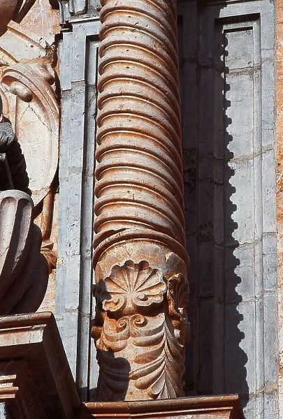 Solomonic column. Santisima y Vera Cruz Sanctuary. Caravaca