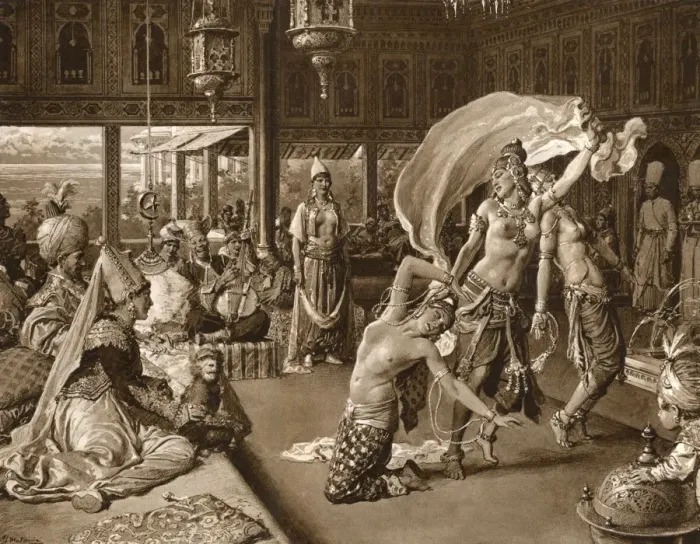 Framed Print : Solyman IIs palace being graced with dancing women Framed Print : Solyman IIs palace being graced with dancing women