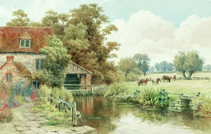 Framed Print : Somerford Watermill, River Thames, Gloucestershire Framed Print : Somerford Watermill, River Thames, Gloucestershire