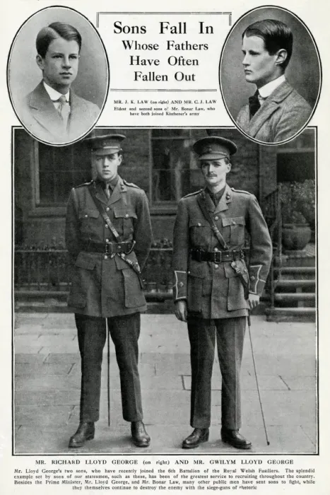 Framed Print : Sons of famous fathers, WW1 Framed Print : Sons of famous fathers, WW1
