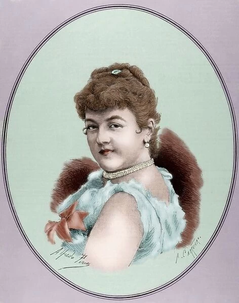Soprano Mila Kupfer-Berger (1852-1905). Colored