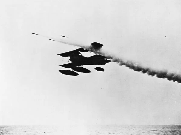 Sopwith Baby seaplane firing rockets, WW1