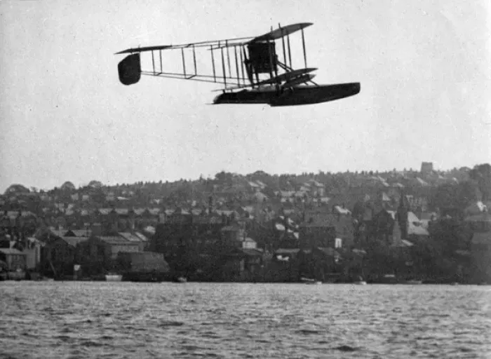 Framed Print : Sopwith Bat Boat I powered by a 100hp Green engine flying Framed Print : Sopwith Bat Boat I powered by a 100hp Green engine flying