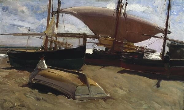 SOROLLA, Joaqu�(1863-1923). Boats on the Sand