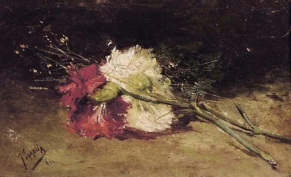 SOROLLA, Joaqu�(1863-1923). Carnations. Post-Impressionism