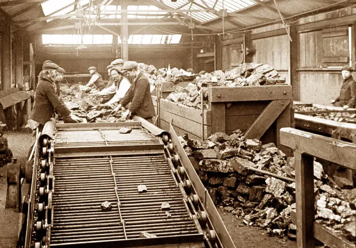 Framed Print : Sorting coal at a coal mine Framed Print : Sorting coal at a coal mine