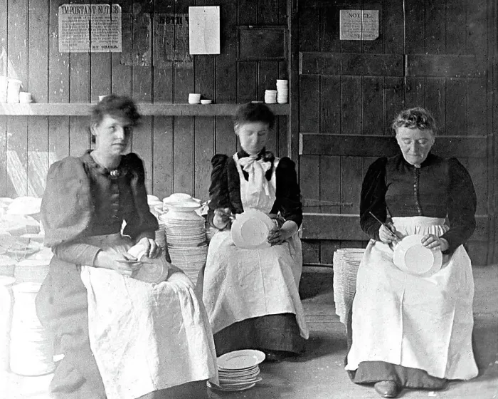Framed Print : Sorting pottery in a pottery factory Framed Print : Sorting pottery in a pottery factory