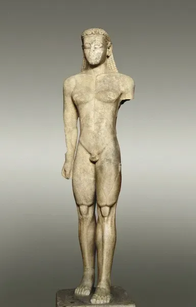 The Sounion Kouros Print: Archaic Greek Marble Votive Art