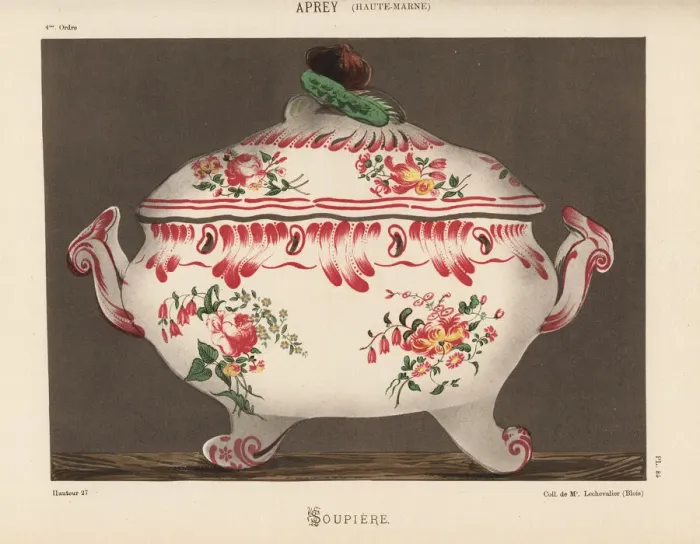 Framed Print : Soup dish or soupiere with lid from Aprey