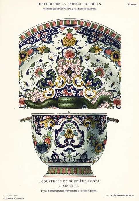 Framed Print : Soup-tureen lid and sugar box, Rouen Framed Print : Soup-tureen lid and sugar box, Rouen