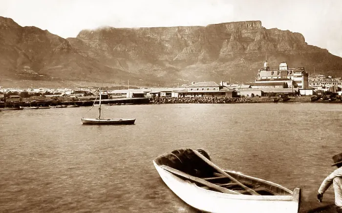 Framed Print : South Africa Cape Town and Table Mountain pre-1900 Framed Print : South Africa Cape Town and Table Mountain pre-1900