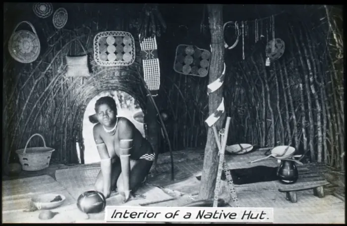 Framed Print : South Africa - Interior of a Native Hut Framed Print : South Africa - Interior of a Native Hut