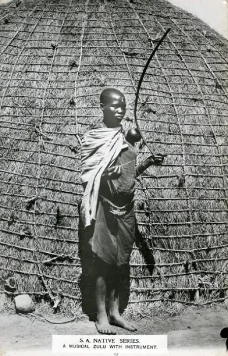 Framed Print : South Africa - Native Zulu with Musical Instrument Framed Print : South Africa - Native Zulu with Musical Instrument