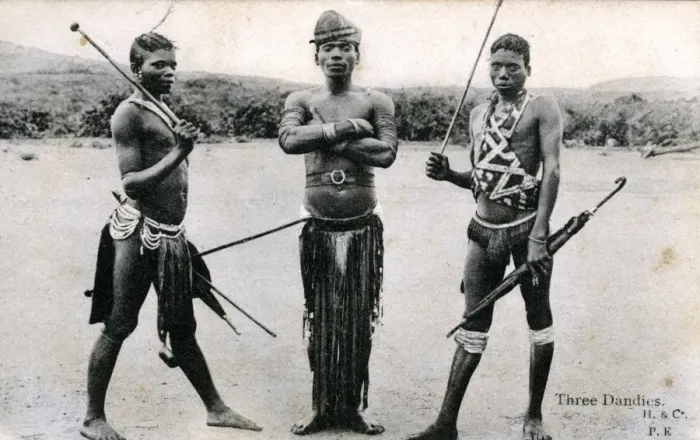 Framed Print : South Africa - Natives posing with Umbrellas Framed Print : South Africa - Natives posing with Umbrellas