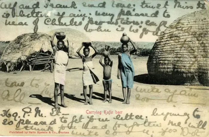 Framed Print : South Africa - Zulu Natives Carrying Cafir Beer Framed Print : South Africa - Zulu Natives Carrying Cafir Beer