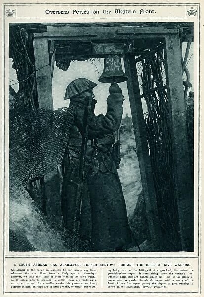 South African gas alarm post trench sentry, 1917