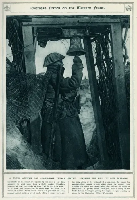 Framed Print : South African gas alarm post trench sentry, 1917 Framed Print : South African gas alarm post trench sentry, 1917
